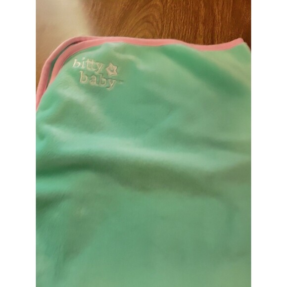 American Girl Bitty Baby Doll Pink Paisley Sleeper blanket shoes dress - Picture 8 of 8